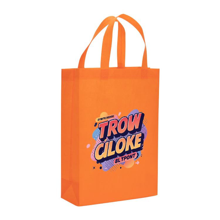 Orange Alphabet Printed Non-woven Fabric Bag Print On Your Demand, Size:35x25x10cm