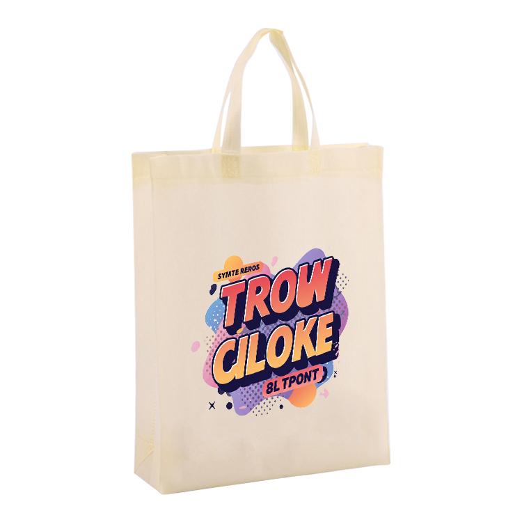 Orange Alphabet Printed Non-woven Fabric Bag Print On Your Demand, Size:38x30x10cm