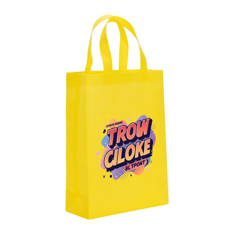 Orange Alphabet Printed Non-woven Fabric Bag Print On Your Demand, Size:41x35x12cm