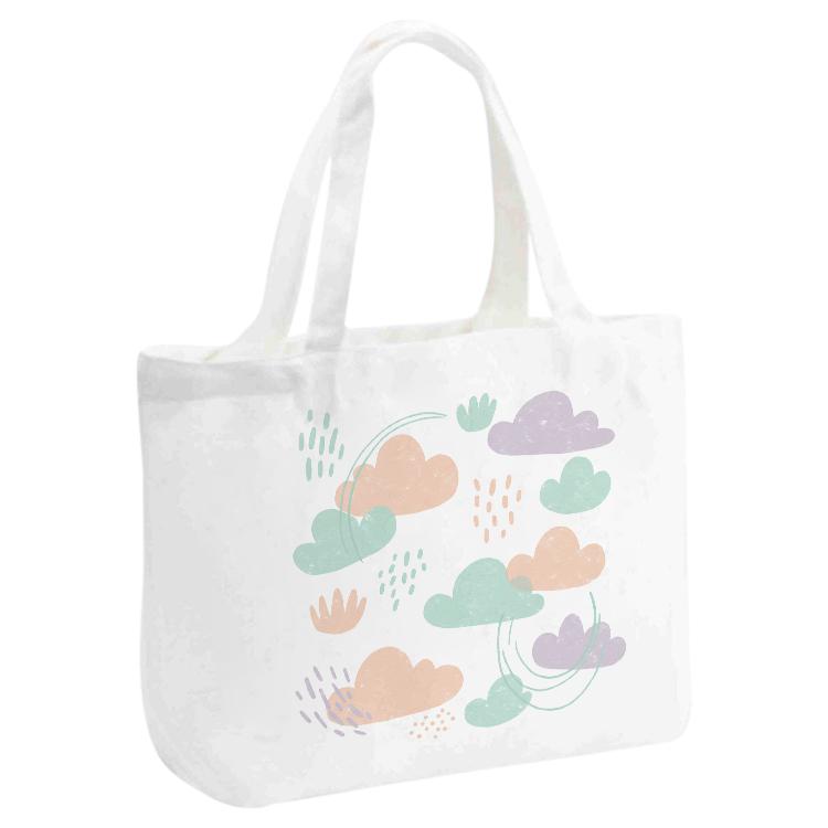 Clouds Printed Canvas Handbag Digital Print On Your Demand, Size:20x30x10cm