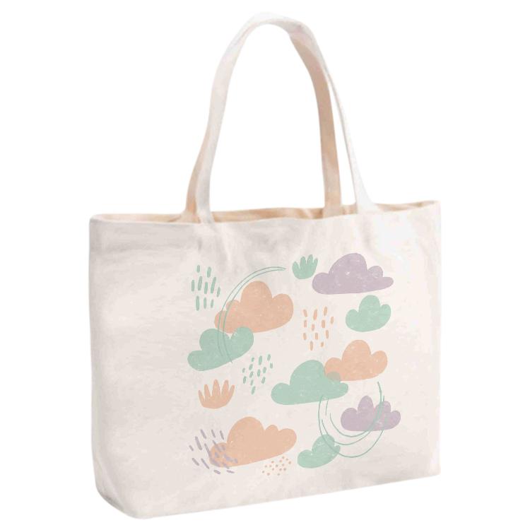 Clouds Printed Canvas Handbag Digital Print On Your Demand, Size:20x30x10cm