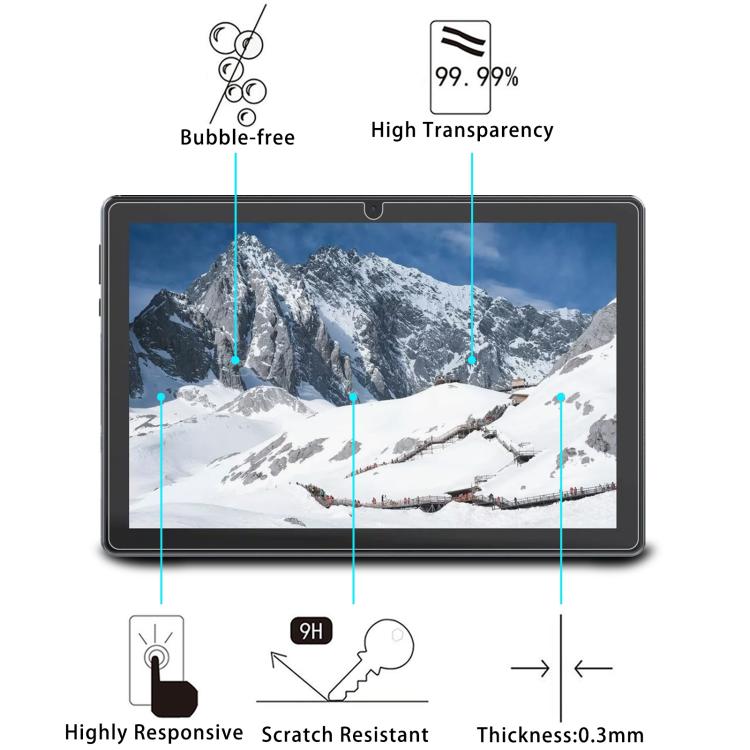 For Lastest 2024 Tablet 10.1 9H 0.3mm Explosion-proof Tempered Glass Film