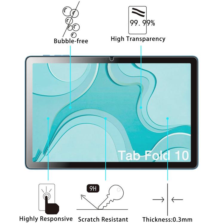 For Logicom Tablet Fold 10 10.1 9H 0.3mm Explosion-proof Tempered Glass Film