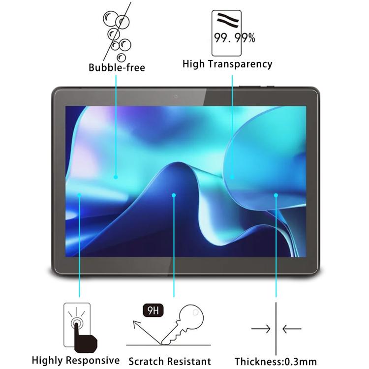 For Logicom Tab 134 10.1 2pcs 9H 0.3mm Explosion-proof Tempered Glass Film
