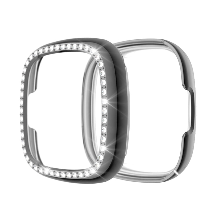 For Fitbit Versa 3 / Versa Sense Single Row Plating Diamonds PC Protective Case