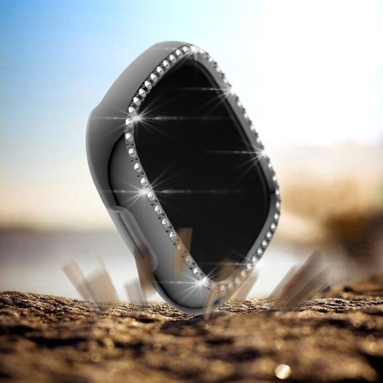 For Fitbit Versa 3 / Versa Sense Single Row Plating Diamonds PC Protective Case