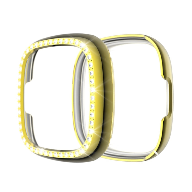 For Fitbit Versa 3 / Versa Sense Single Row Plating Diamonds PC Protective Case