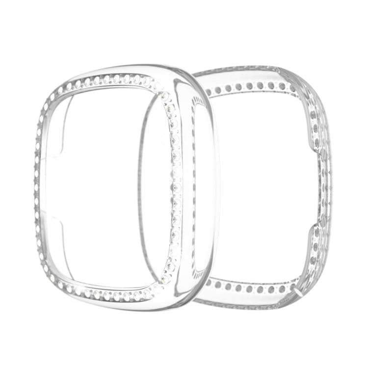 For Fitbit Versa 3 / Versa Sense Single Row Plating Diamonds PC Protective Case