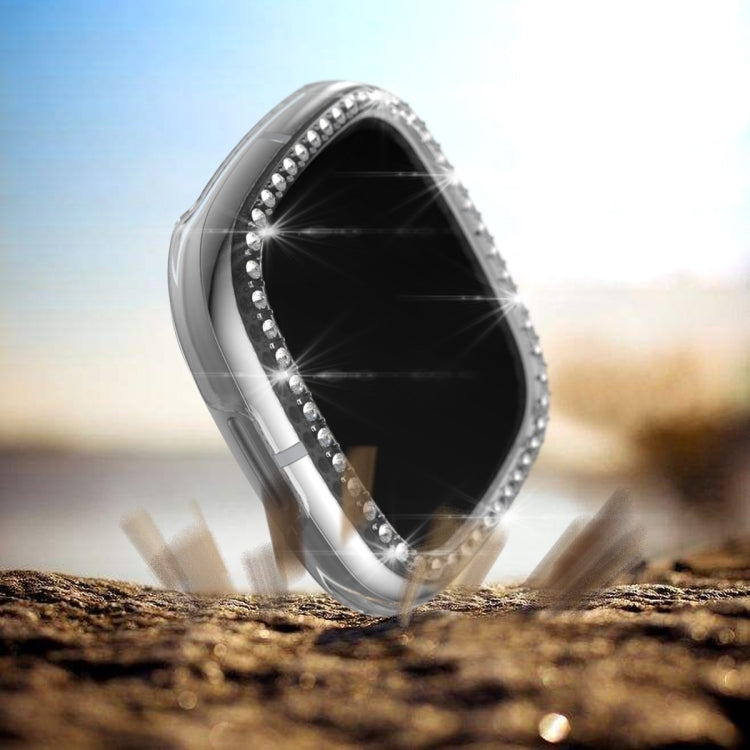 For Fitbit Versa 3 / Versa Sense Single Row Plating Diamonds PC Protective Case