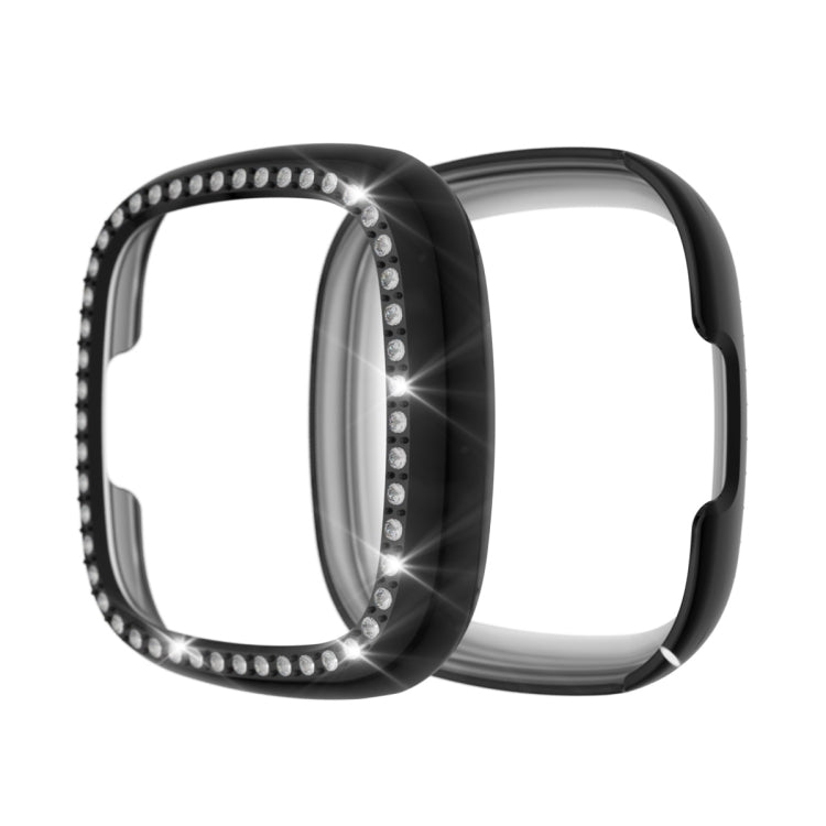 For Fitbit Versa 3 / Versa Sense Single Row Plating Diamonds PC Protective Case