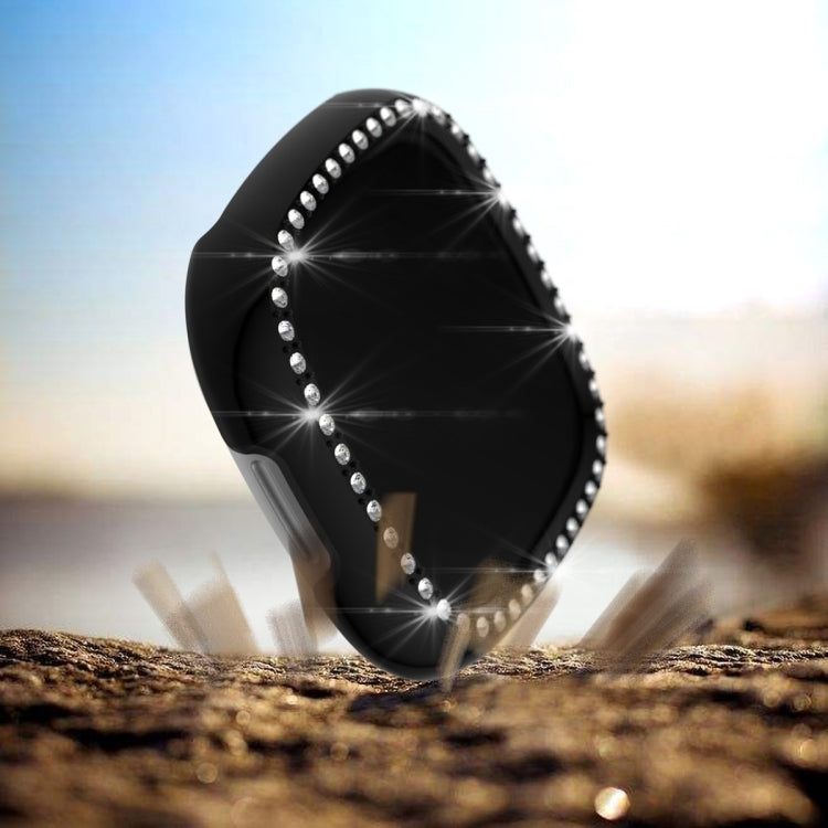 For Fitbit Versa 3 / Versa Sense Single Row Plating Diamonds PC Protective Case