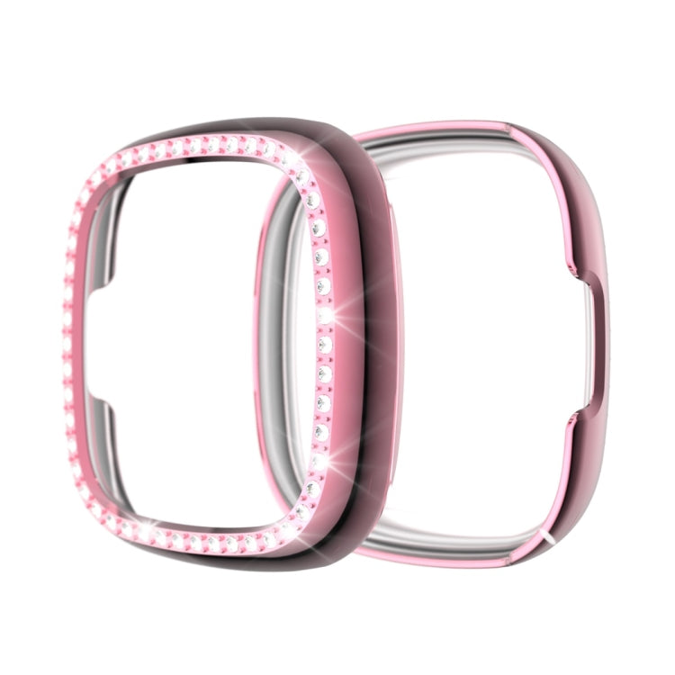 For Fitbit Versa 3 / Versa Sense Single Row Plating Diamonds PC Protective Case
