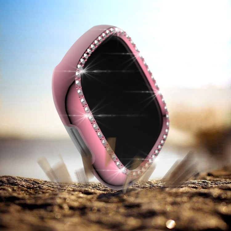 For Fitbit Versa 3 / Versa Sense Single Row Plating Diamonds PC Protective Case