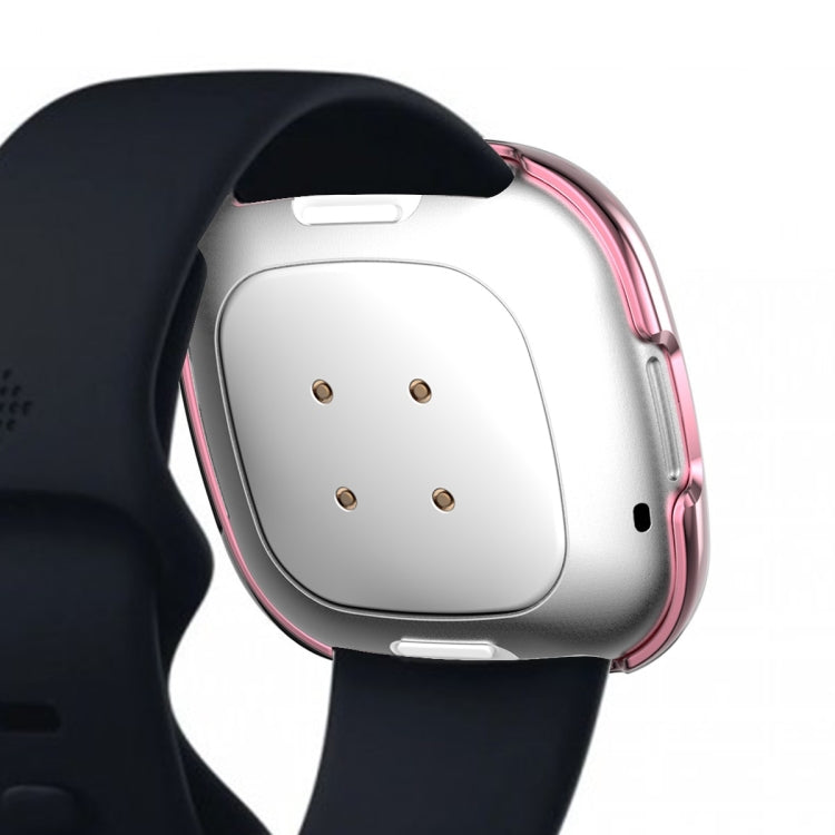 For Fitbit Versa 3 / Versa Sense Single Row Plating Diamonds PC Protective Case