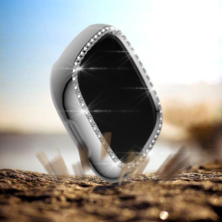 For Fitbit Versa 3 / Versa Sense Single Row Plating Diamonds PC Protective Case