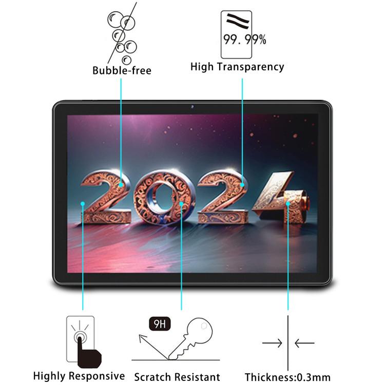 For Rebecco 2024 Tablet K30 / K50 10.1 9H 0.3mm Explosion-proof Tempered Glass Film