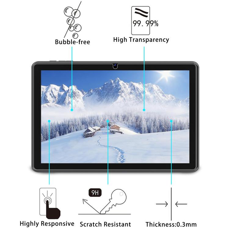For Rebecco K70 Tablet 10.1 9H 0.3mm Explosion-proof Tempered Glass Film