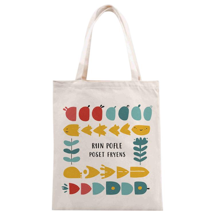 River Fish Printed Canvas Handbag Digital Print On Your Demand, Size:25x20cm