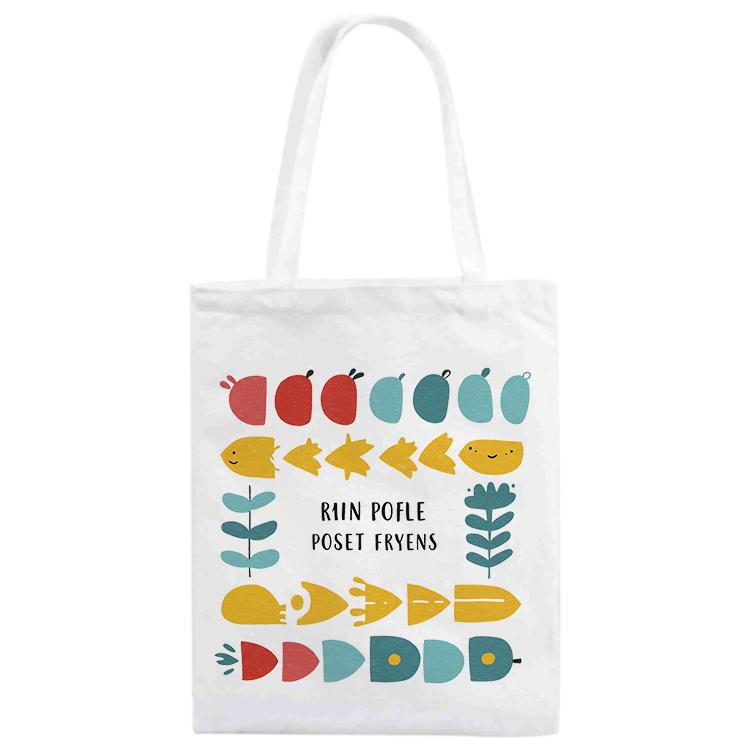 River Fish Printed Canvas Handbag Digital Print On Your Demand, Size:40x35cm