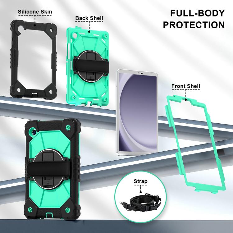 For Samsung Galaxy Tab A11 / A9 Contrast Color Robot Silicone Hybrid PC Tablet Case