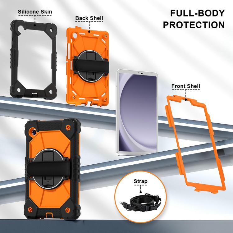 For Samsung Galaxy Tab A11 / A9 Contrast Color Robot Silicone Hybrid PC Tablet Case