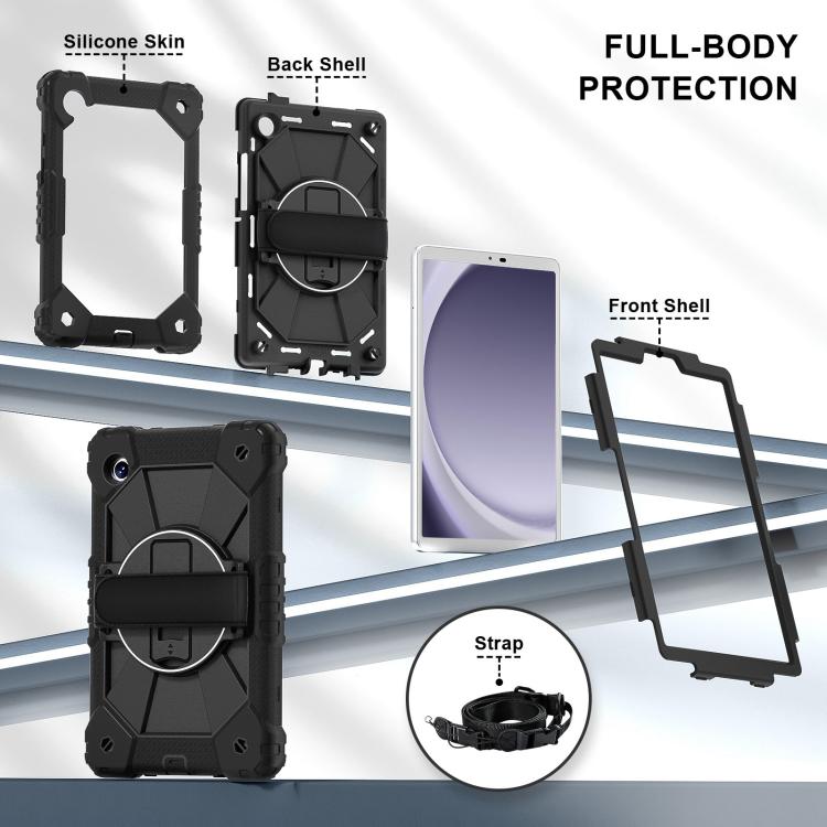 For Samsung Galaxy Tab A11 / A9 Contrast Color Robot Silicone Hybrid PC Tablet Case