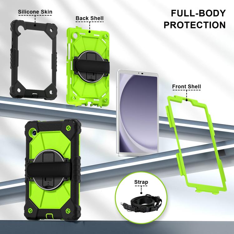 For Samsung Galaxy Tab A11 / A9 Contrast Color Robot Silicone Hybrid PC Tablet Case
