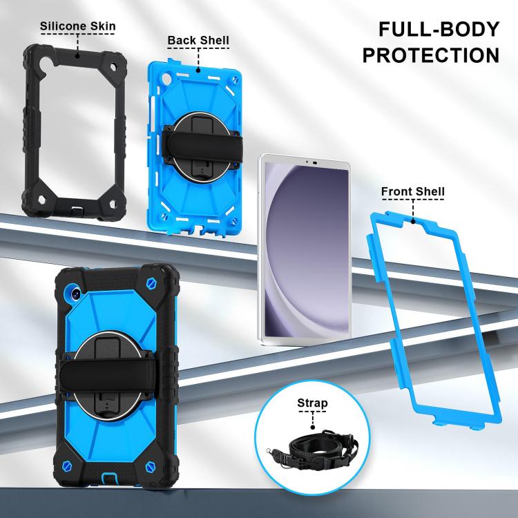 For Samsung Galaxy Tab A11 / A9 Contrast Color Robot Silicone Hybrid PC Tablet Case