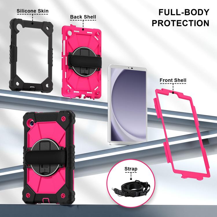 For Samsung Galaxy Tab A11 / A9 Contrast Color Robot Silicone Hybrid PC Tablet Case