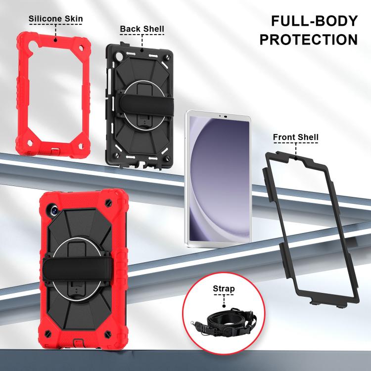 For Samsung Galaxy Tab A11 / A9 Contrast Color Robot Silicone Hybrid PC Tablet Case