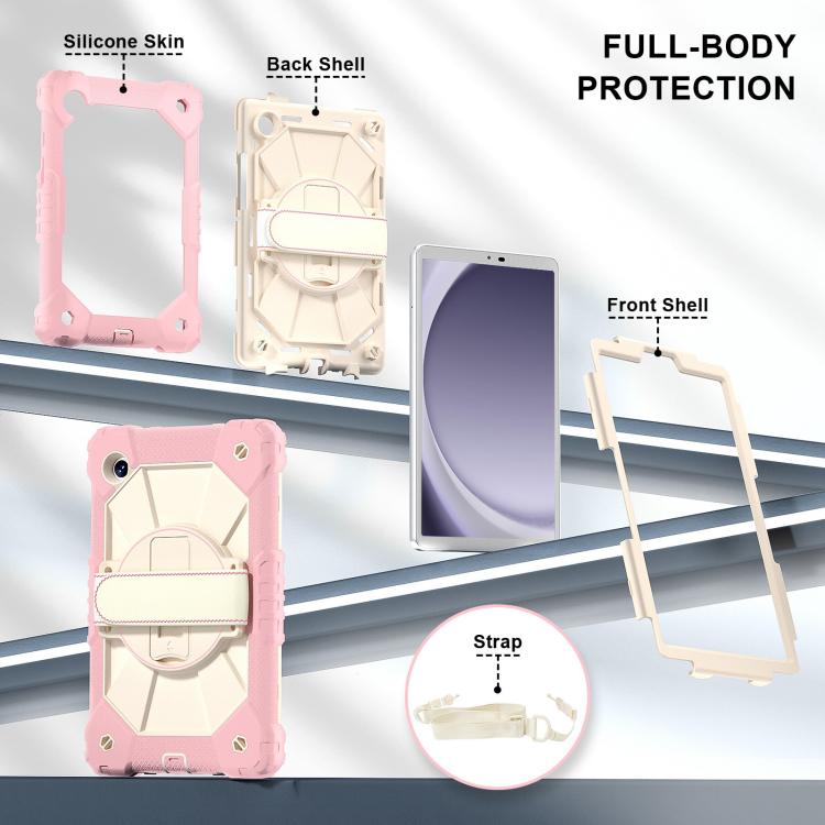 For Samsung Galaxy Tab A11 / A9 Contrast Color Robot Silicone Hybrid PC Tablet Case