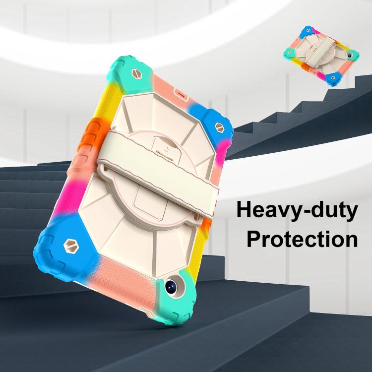 For Samsung Galaxy Tab A11 / A9 Contrast Color Robot Silicone Hybrid PC Tablet Case