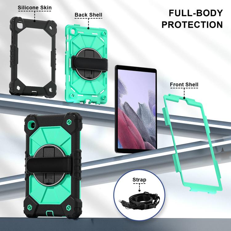 For Samsung Galaxy Tab A7 Lite Contrast Color Robot Silicone Hybrid PC Tablet Case