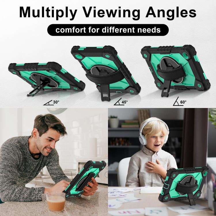 For Samsung Galaxy Tab A7 Lite Contrast Color Robot Silicone Hybrid PC Tablet Case