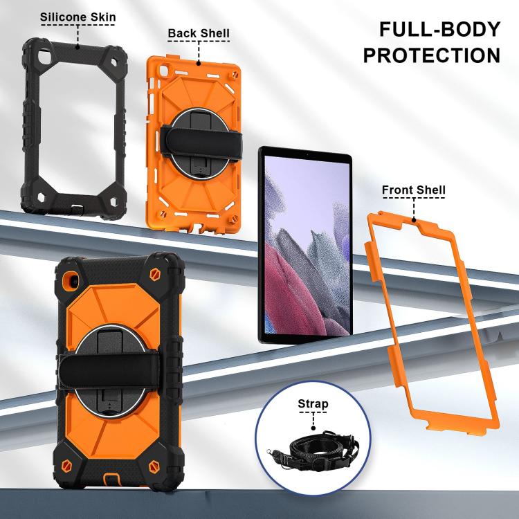 For Samsung Galaxy Tab A7 Lite Contrast Color Robot Silicone Hybrid PC Tablet Case