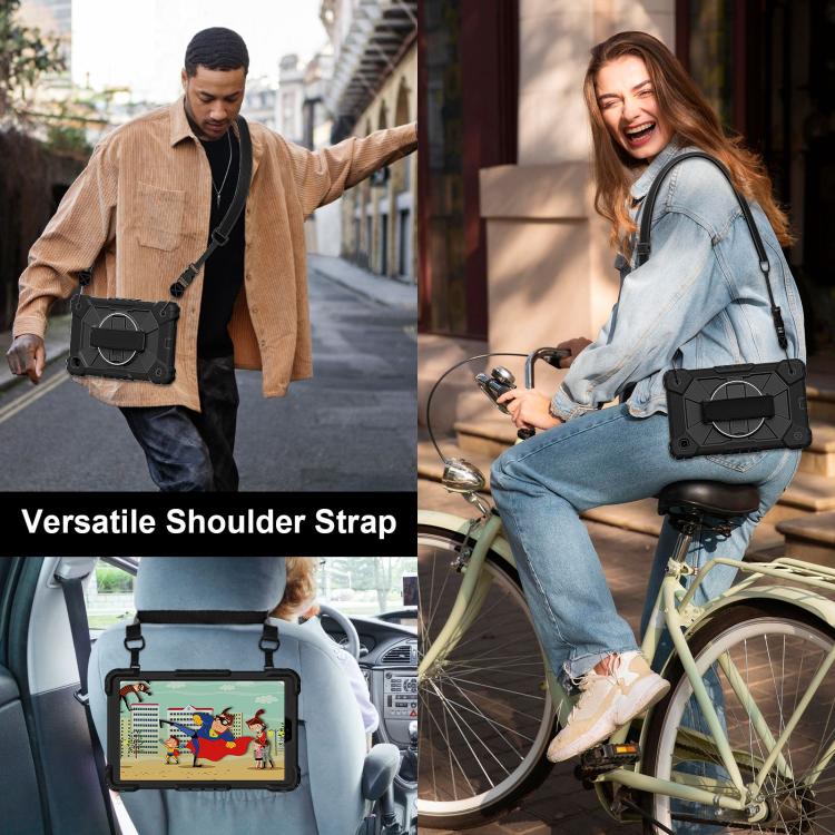 For Samsung Galaxy Tab A7 Lite Contrast Color Robot Silicone Hybrid PC Tablet Case
