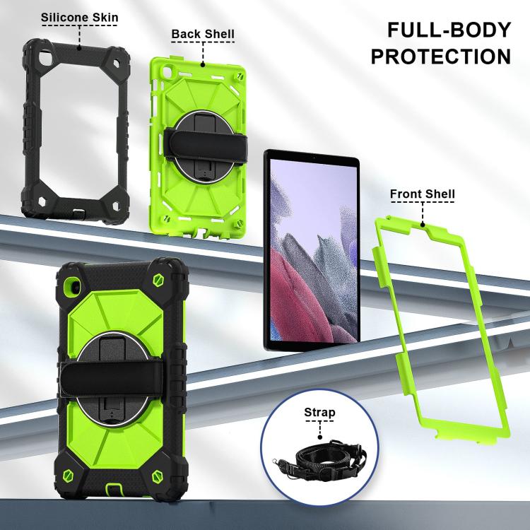 For Samsung Galaxy Tab A7 Lite Contrast Color Robot Silicone Hybrid PC Tablet Case