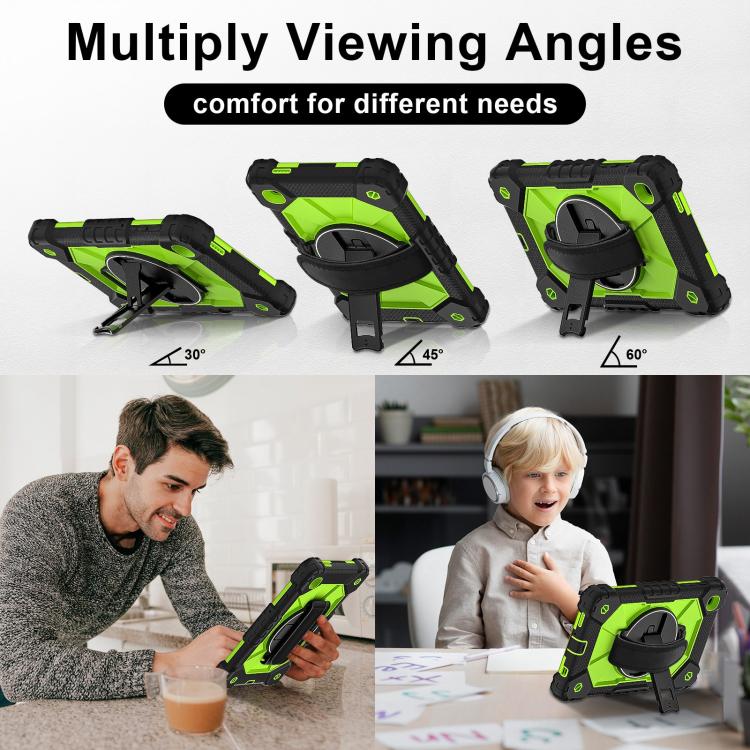For Samsung Galaxy Tab A7 Lite Contrast Color Robot Silicone Hybrid PC Tablet Case