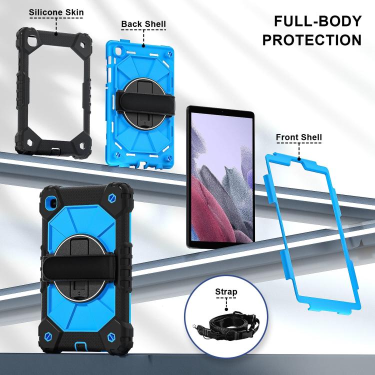 For Samsung Galaxy Tab A7 Lite Contrast Color Robot Silicone Hybrid PC Tablet Case
