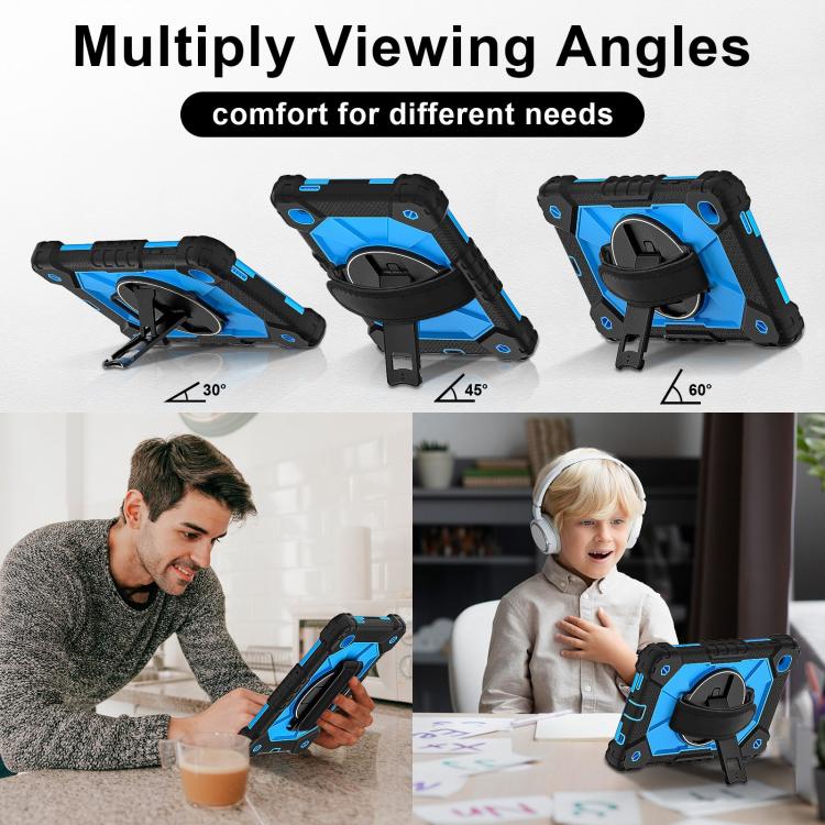 For Samsung Galaxy Tab A7 Lite Contrast Color Robot Silicone Hybrid PC Tablet Case