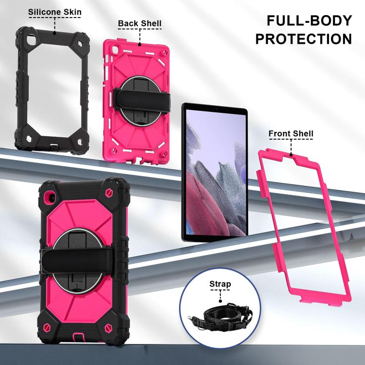 For Samsung Galaxy Tab A7 Lite Contrast Color Robot Silicone Hybrid PC Tablet Case