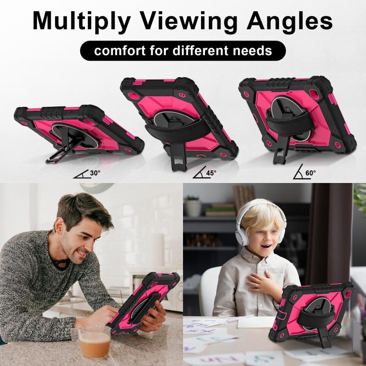 For Samsung Galaxy Tab A7 Lite Contrast Color Robot Silicone Hybrid PC Tablet Case