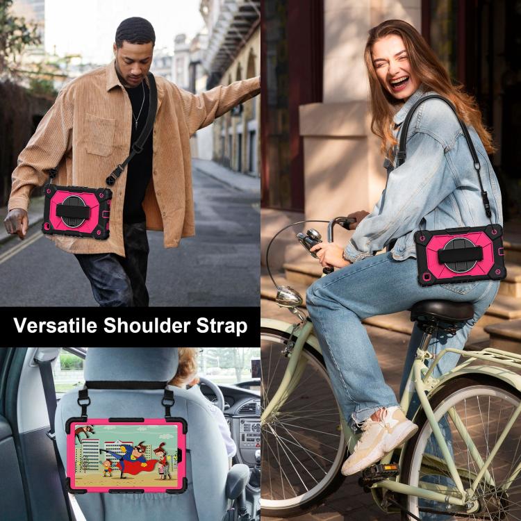 For Samsung Galaxy Tab A7 Lite Contrast Color Robot Silicone Hybrid PC Tablet Case