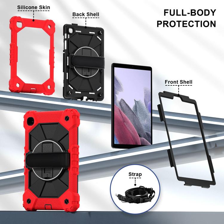 For Samsung Galaxy Tab A7 Lite Contrast Color Robot Silicone Hybrid PC Tablet Case