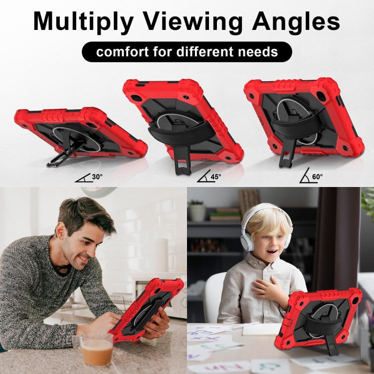 For Samsung Galaxy Tab A7 Lite Contrast Color Robot Silicone Hybrid PC Tablet Case