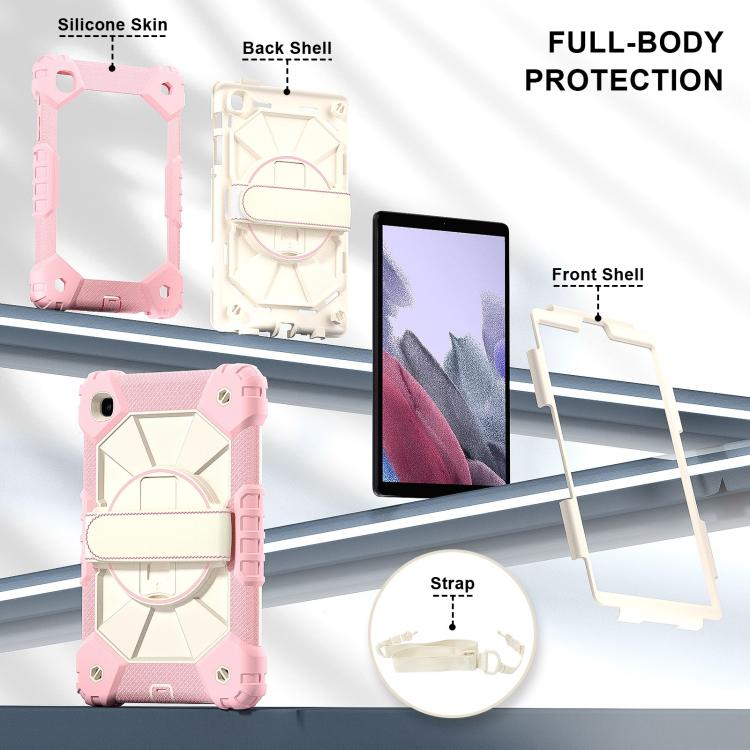 For Samsung Galaxy Tab A7 Lite Contrast Color Robot Silicone Hybrid PC Tablet Case