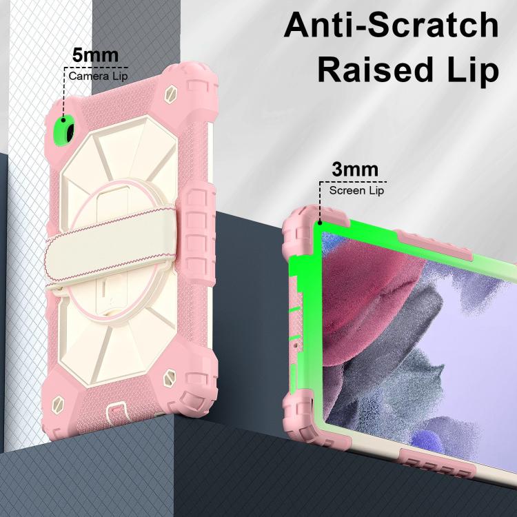For Samsung Galaxy Tab A7 Lite Contrast Color Robot Silicone Hybrid PC Tablet Case