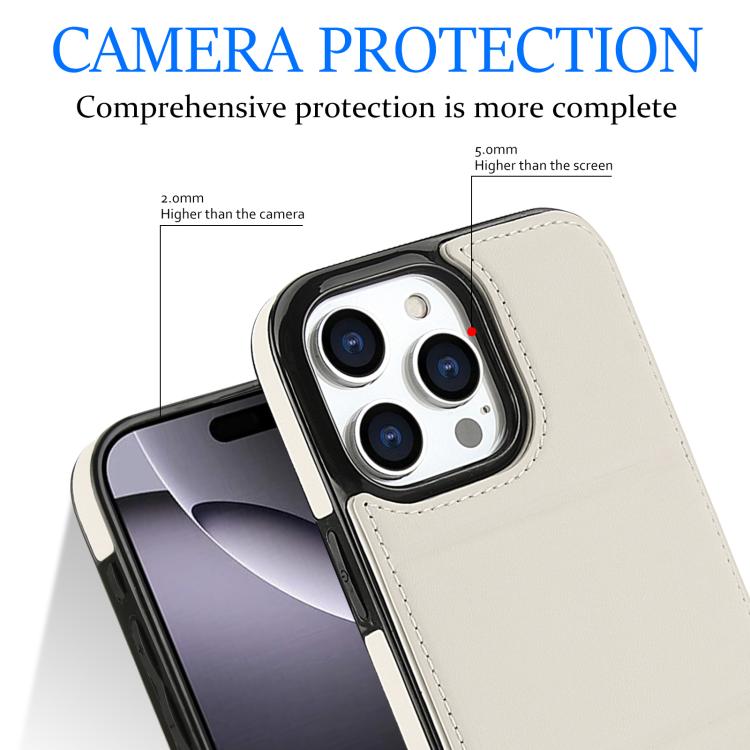 For iPhone 16 Pro Max Tri-fold Holder Leather Phone Case with Card Slot