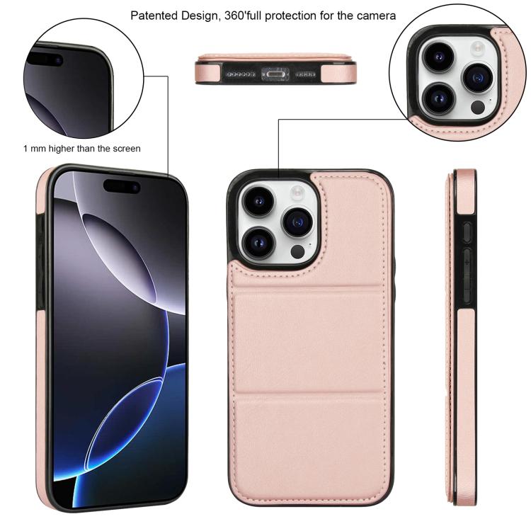 For iPhone 16 Pro Max Tri-fold Holder Leather Phone Case with Card Slot