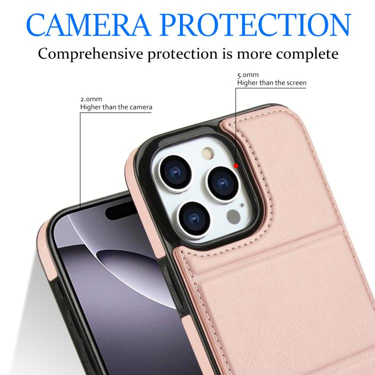 For iPhone 16 Pro Max Tri-fold Holder Leather Phone Case with Card Slot